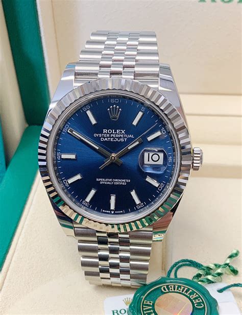 rolex datejust 41 navy blue|41mm rolex datejust for sale.